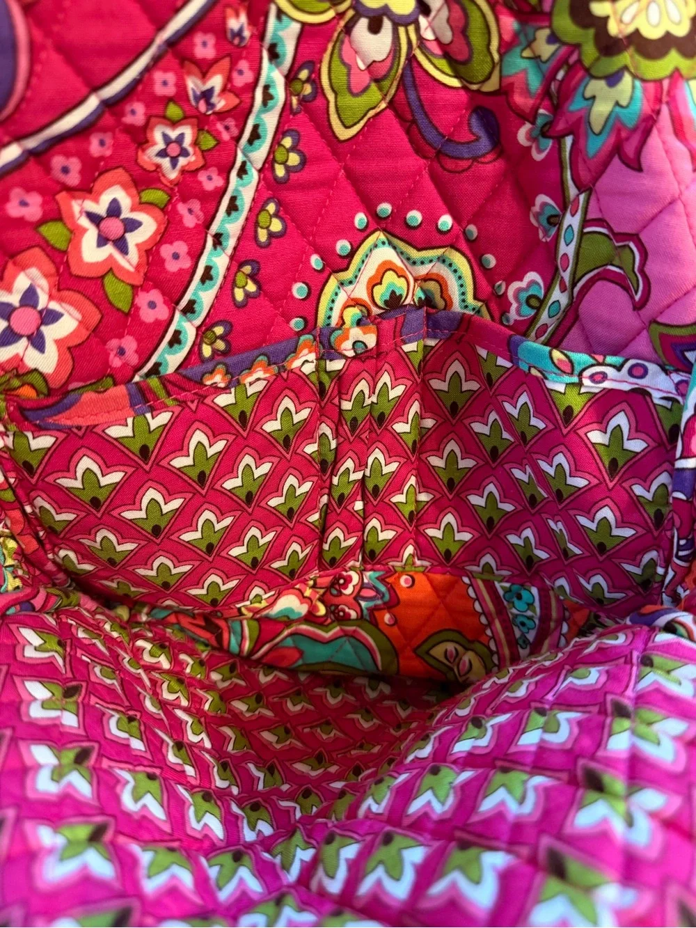 Vera Bradley Quilted Floral Paisley Backpack - Hot Pink & Orange